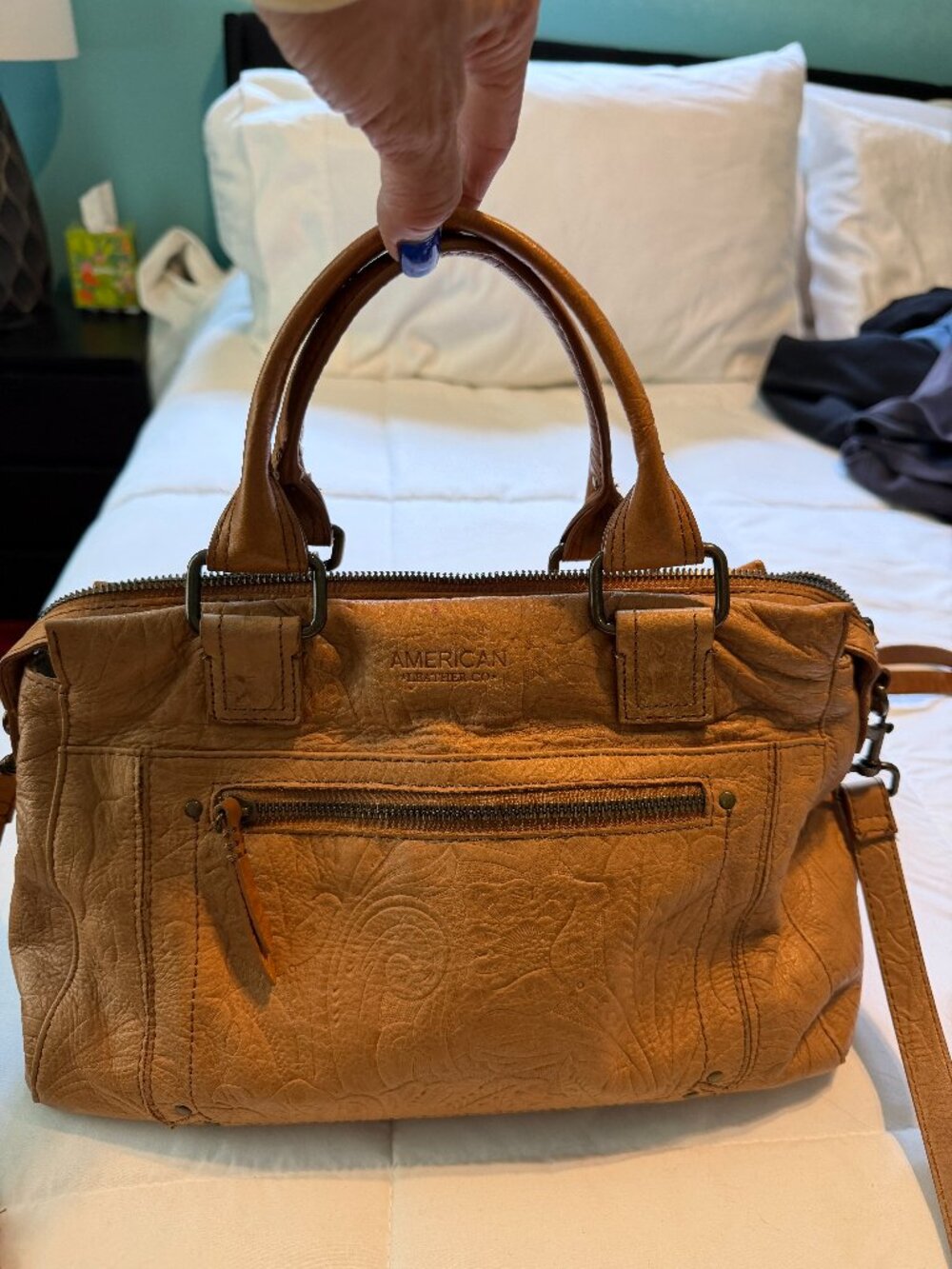 American Leather Co Tan leather purse